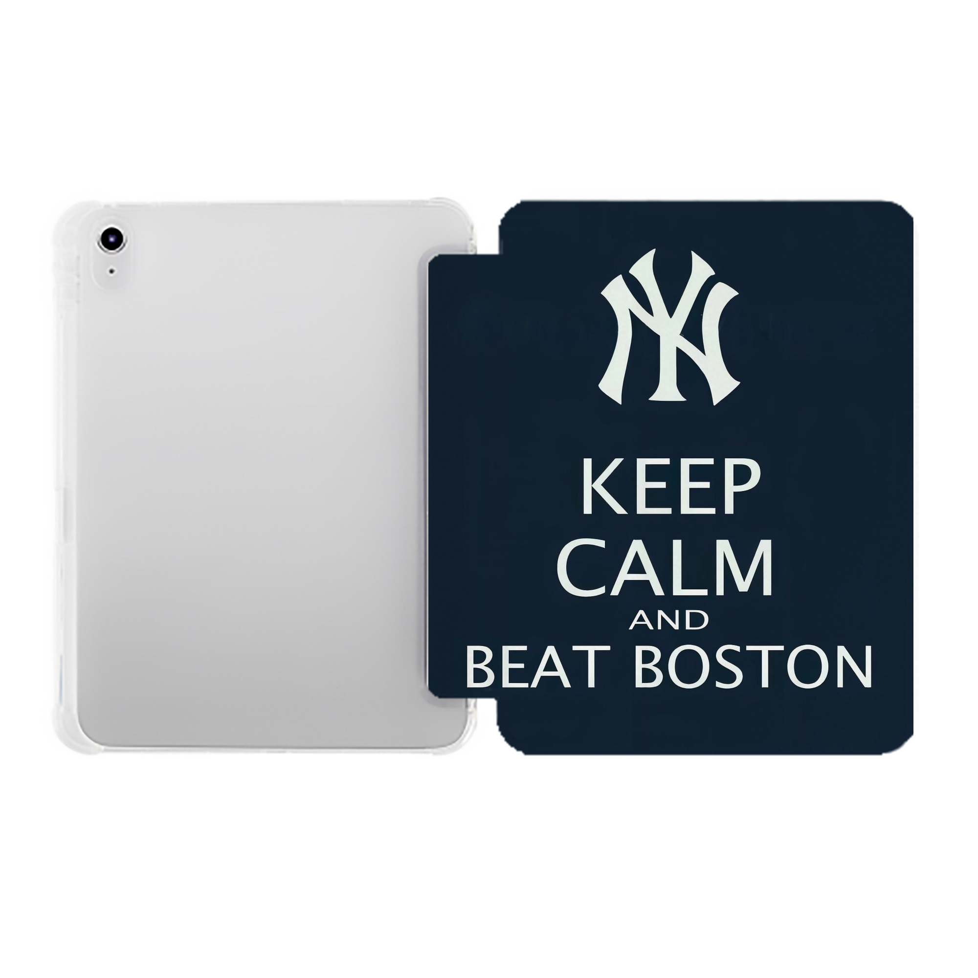 New York Yankees 136 Premium Tri-Fold PU Leather & Silicone IPad Case With Pencil Slot – Fits 9.5,10.5,10.9 – Adjustable Stand, Slim, Protective